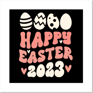 Happy Easter 2023 Eggs Peach Posters and Art